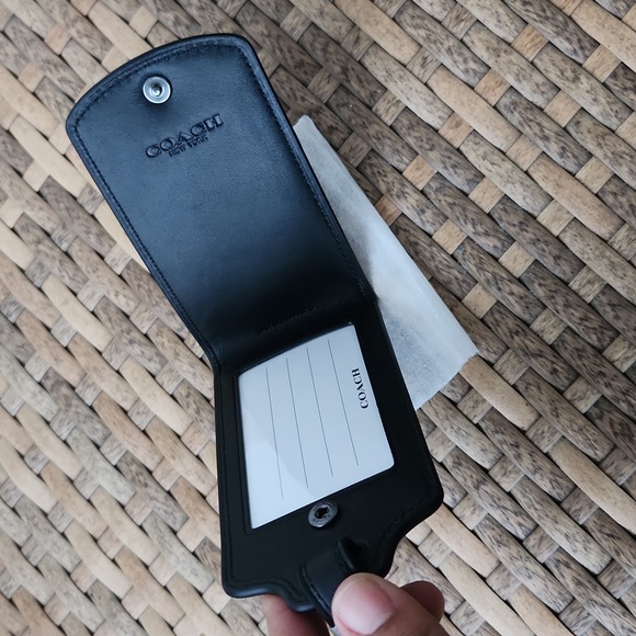 New Coach Large Luggage Tag In Signature Canvas W/ Camo Print Gunmetal/Camo - Picture 4 of 6